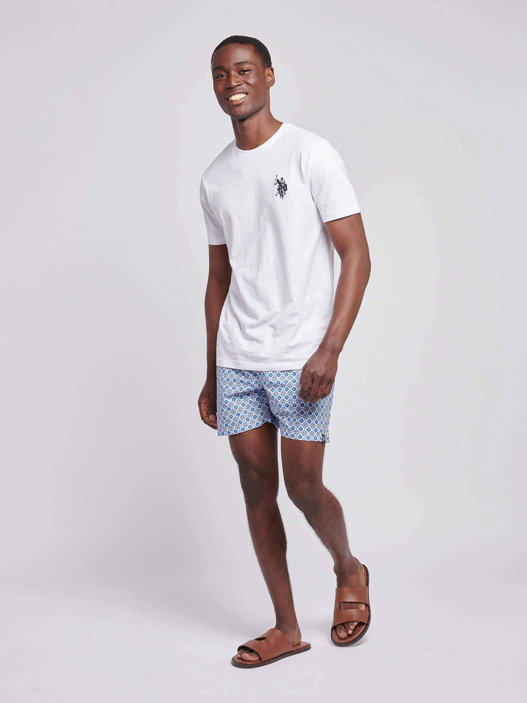 U.S. Polo Assn. Mens Geo Swim Shorts