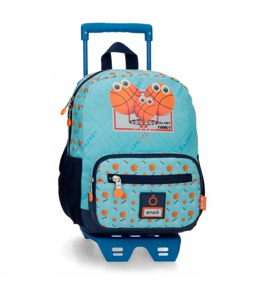 Mochila pré-escolar familiar Enso Basket com rodas, azul