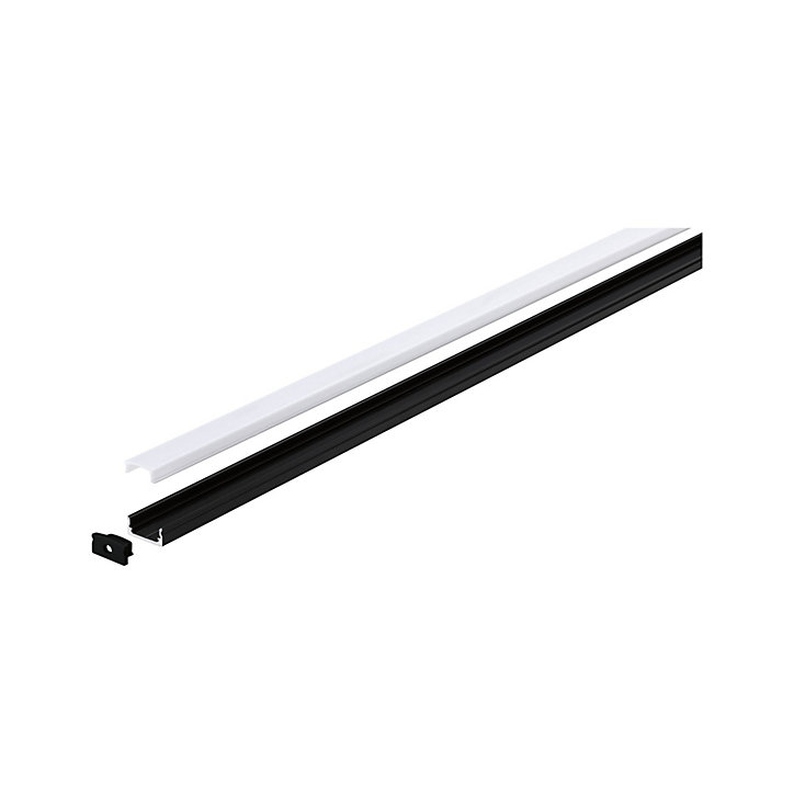 Profilé de strip LED Base IP20 noir et blanc Paulmann L.100 x H.9 x P.17cm