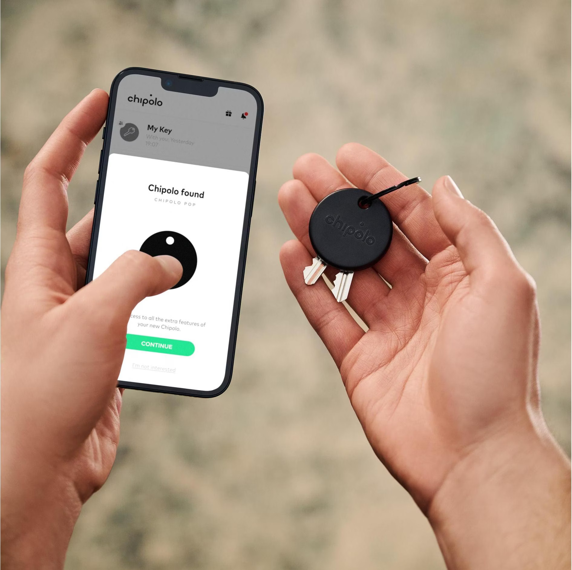 POP Bluetooth Keyfinder Tracker kompatibel mit Apple und Google Find My Netzwerk (RWS.0000006.000) (iOS / Android) - Schwarz