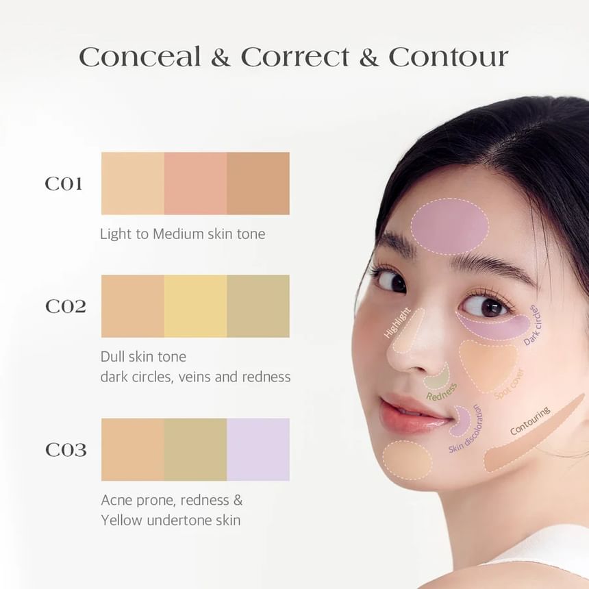 Dear.A - Perfect Cover Concealer Palette - 3 kleuren