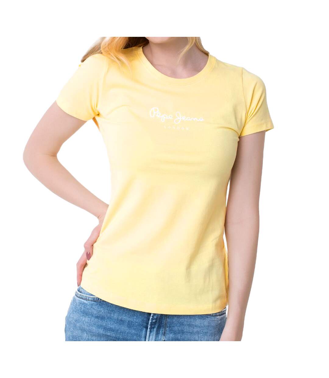T-shirt Jaune Femme Pepe Jeans New Virginia