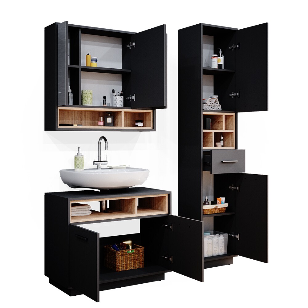 Vicco Badmöbel Set Beatrice Spiegelschrank Waschtischunterschrank Hochschrank