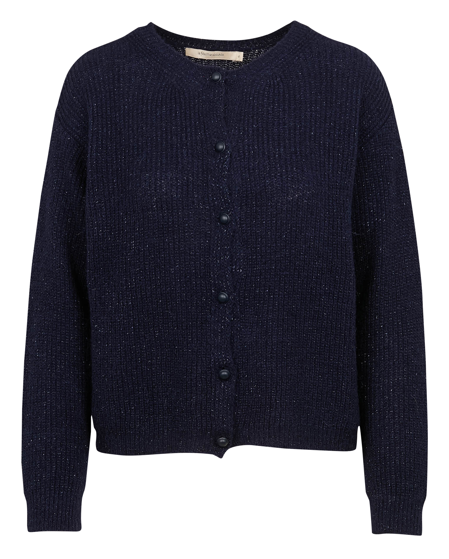 Gilet droit à col rond | Bleu