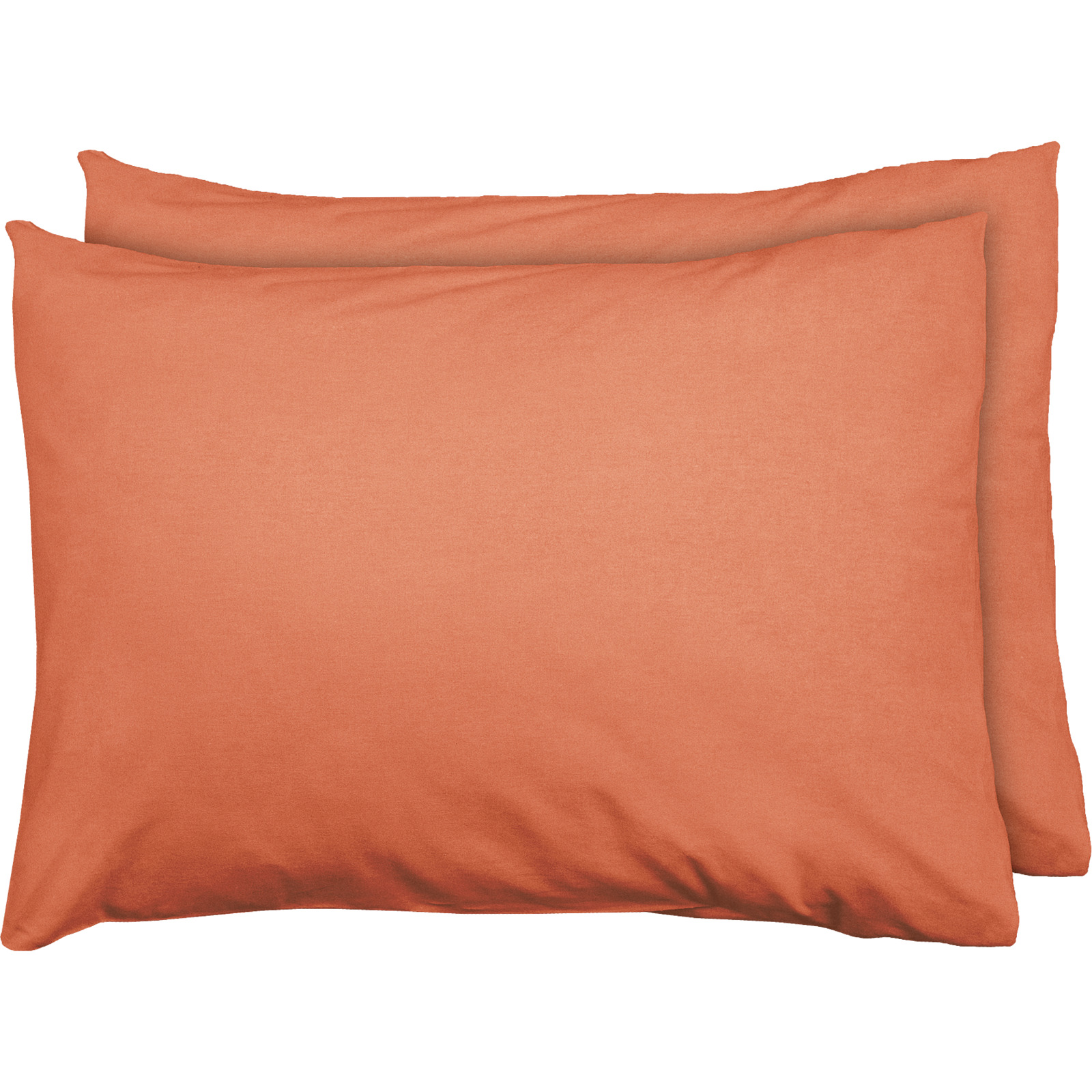 Bettwäsche Renforcé unifarbig Kissenbezug 50x70cm 2er Pack, orange