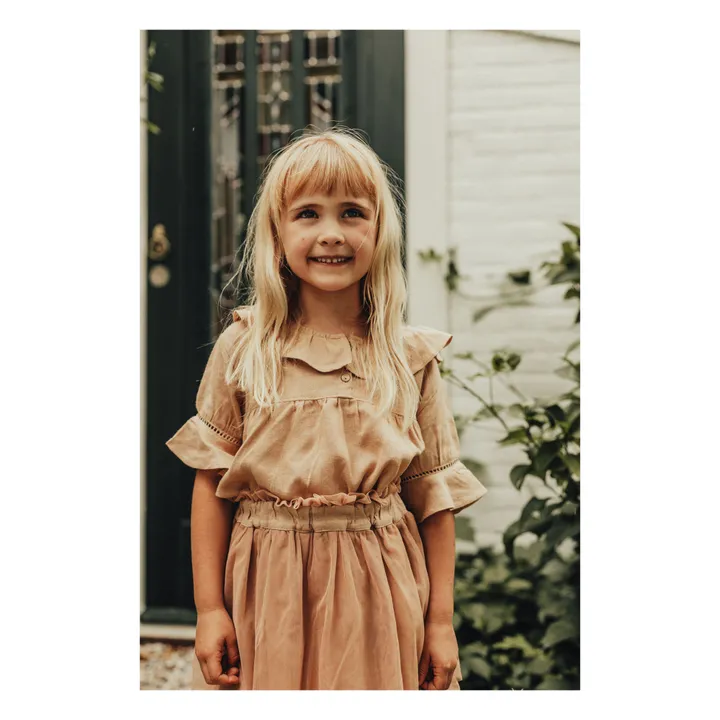 Baje Studio Blouse Berra Lin Volants  | Rose pêche