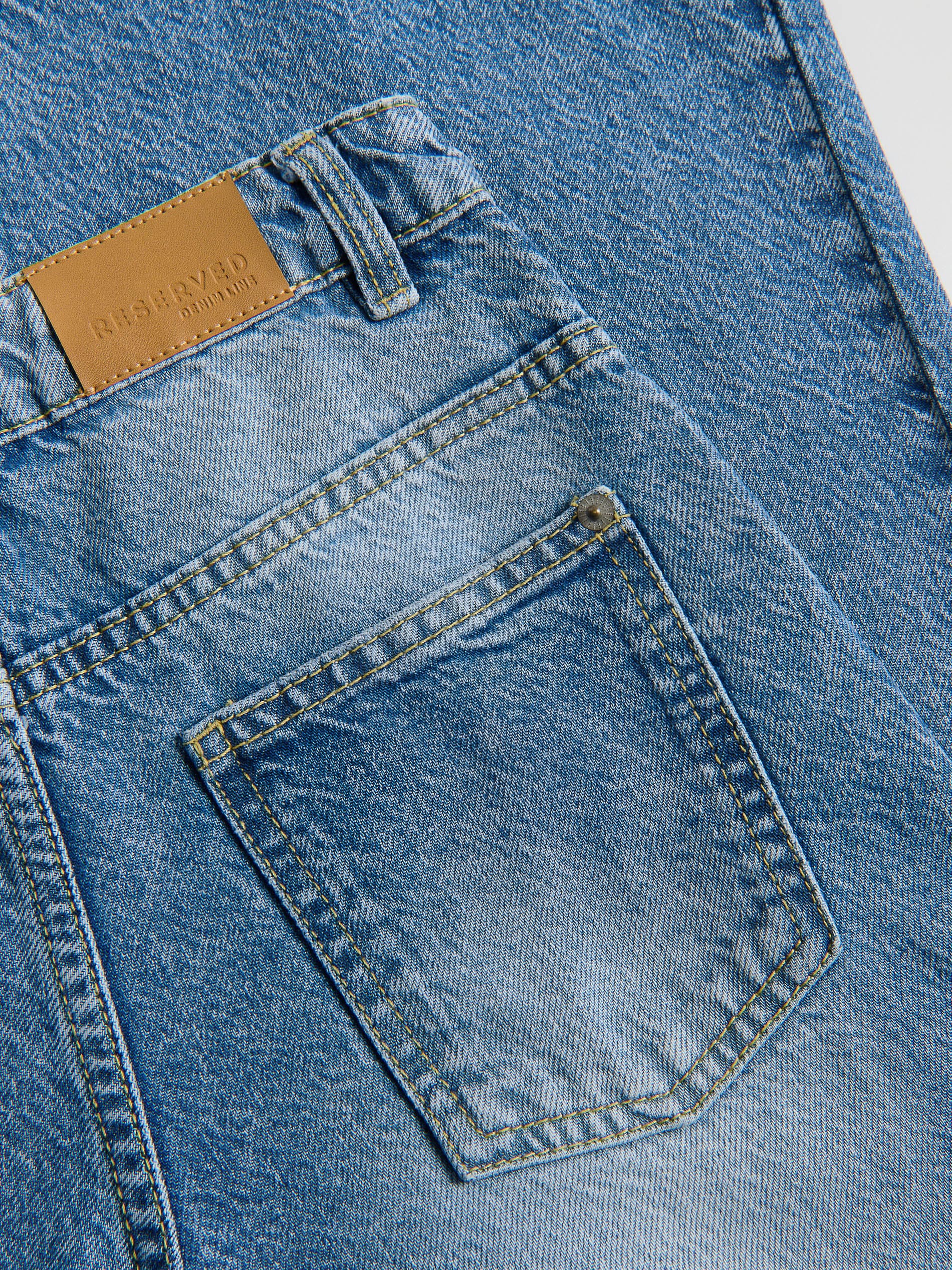 Wide-Leg-Jeans mit Waschung