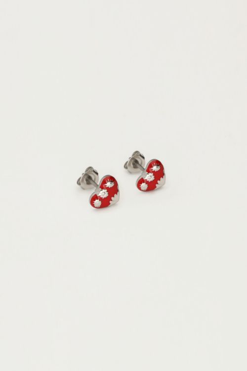 Studs rood mini hart