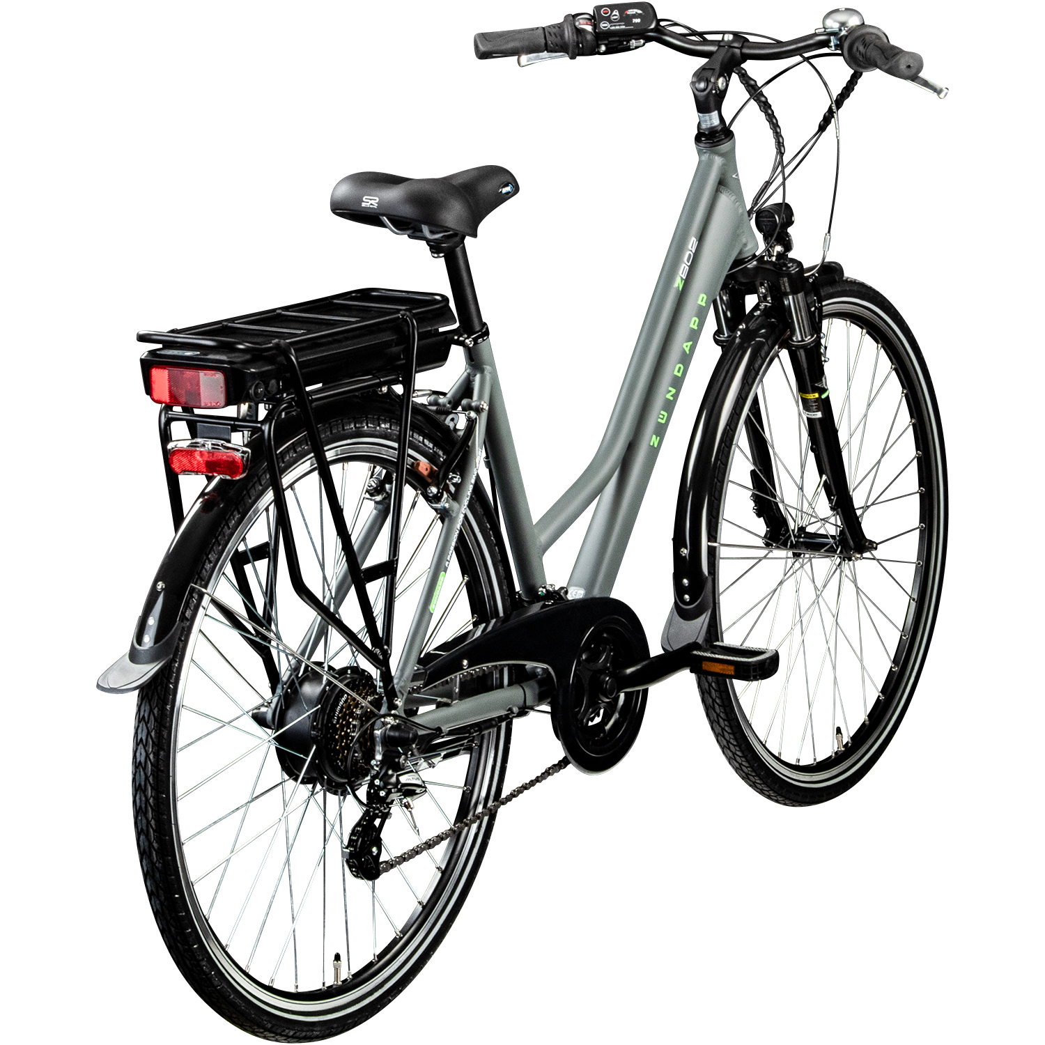 Zündapp Elektro Damen-Trekkingrad Z802 - grau-grün - 48 cm