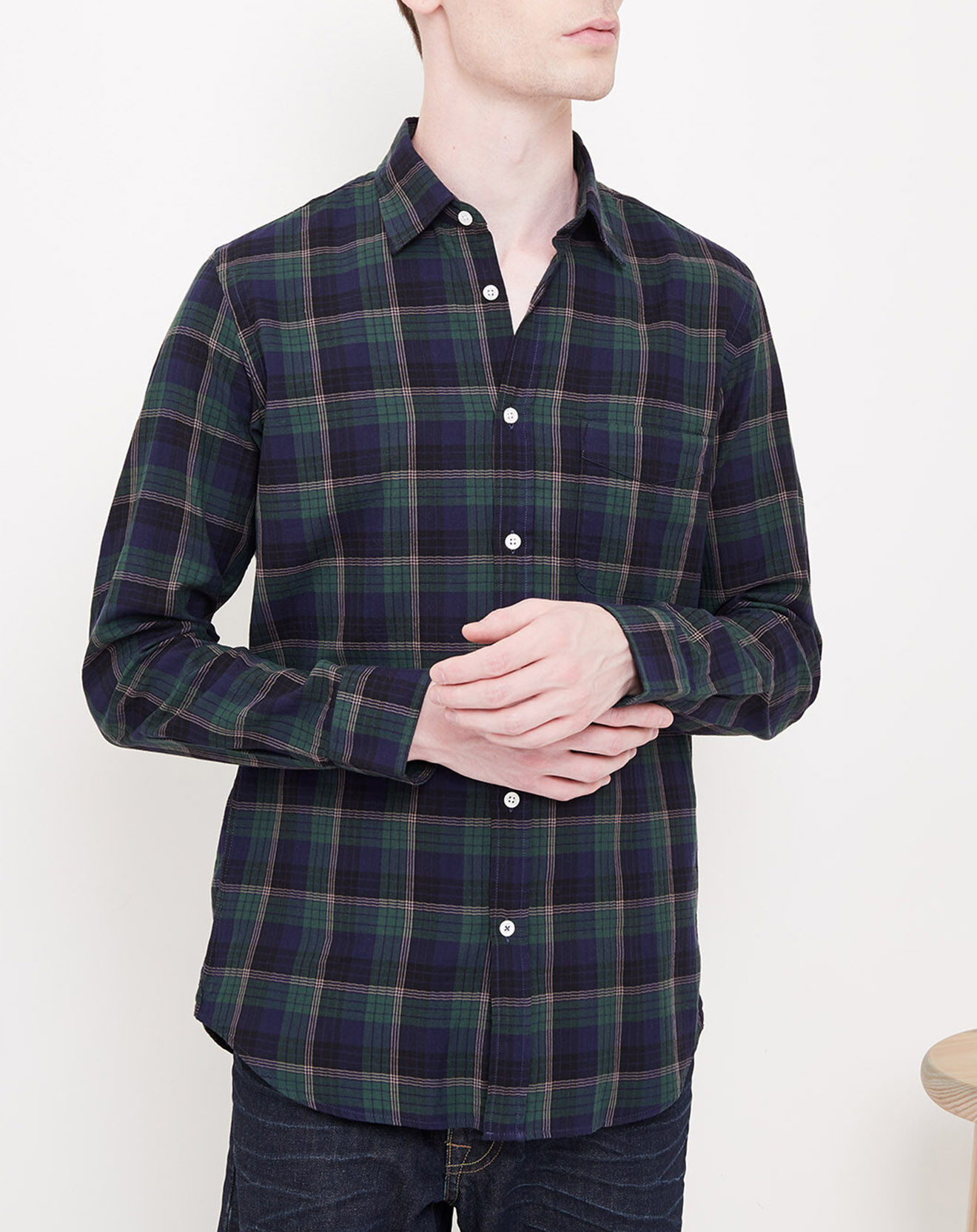 Hartford Chemise slim Storm à carreaux vert/noir/violet