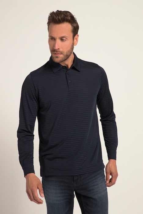 Poloshirt, OEKO-TEX, Langarm, Jacquard, Polokragen