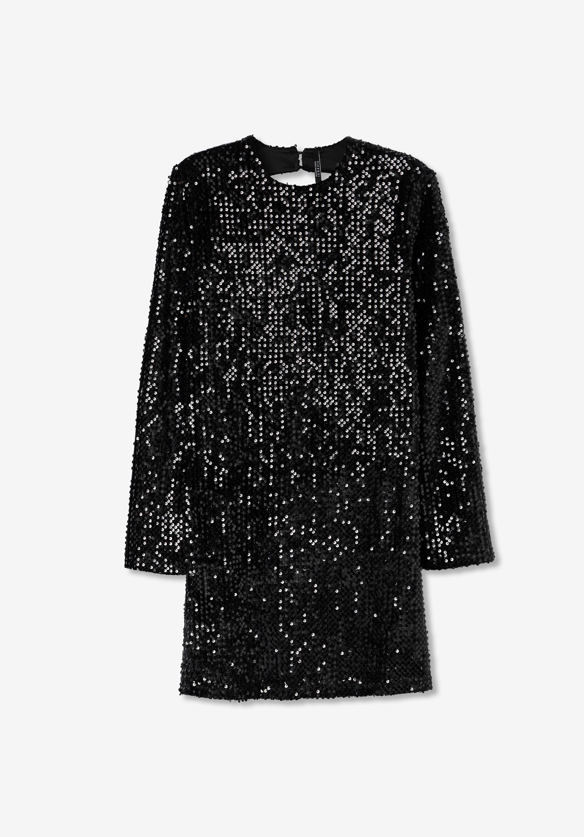 Vestido Lantejoulas Abertura nas Costas
