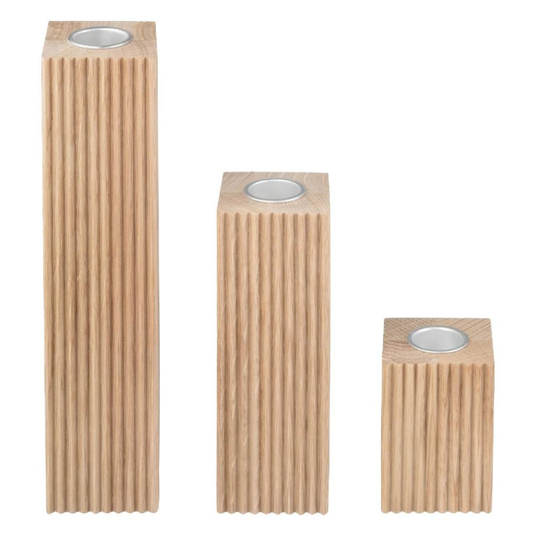 Blomus Dreva kandelaar set van 3 eiken