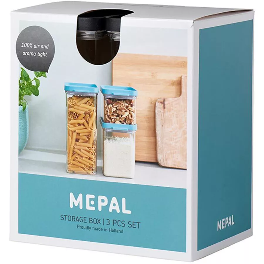 Mepal Vorratsdosen-Set Omnia 700 + 1100 + 2000 ml 3er Set schwarz