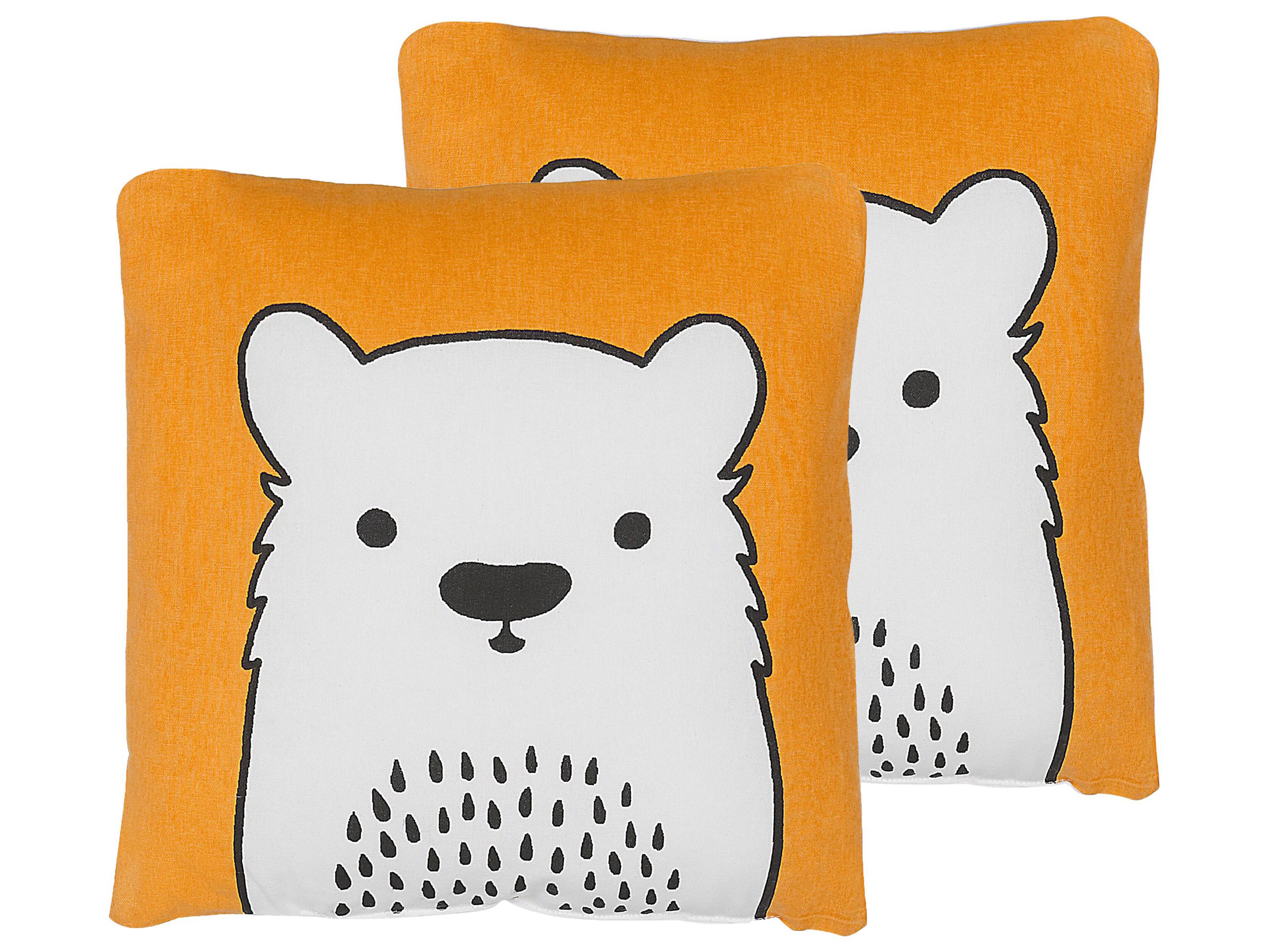 Set van 2 sierkussens WARANASI Katoen 45 x 45 cm Oranje