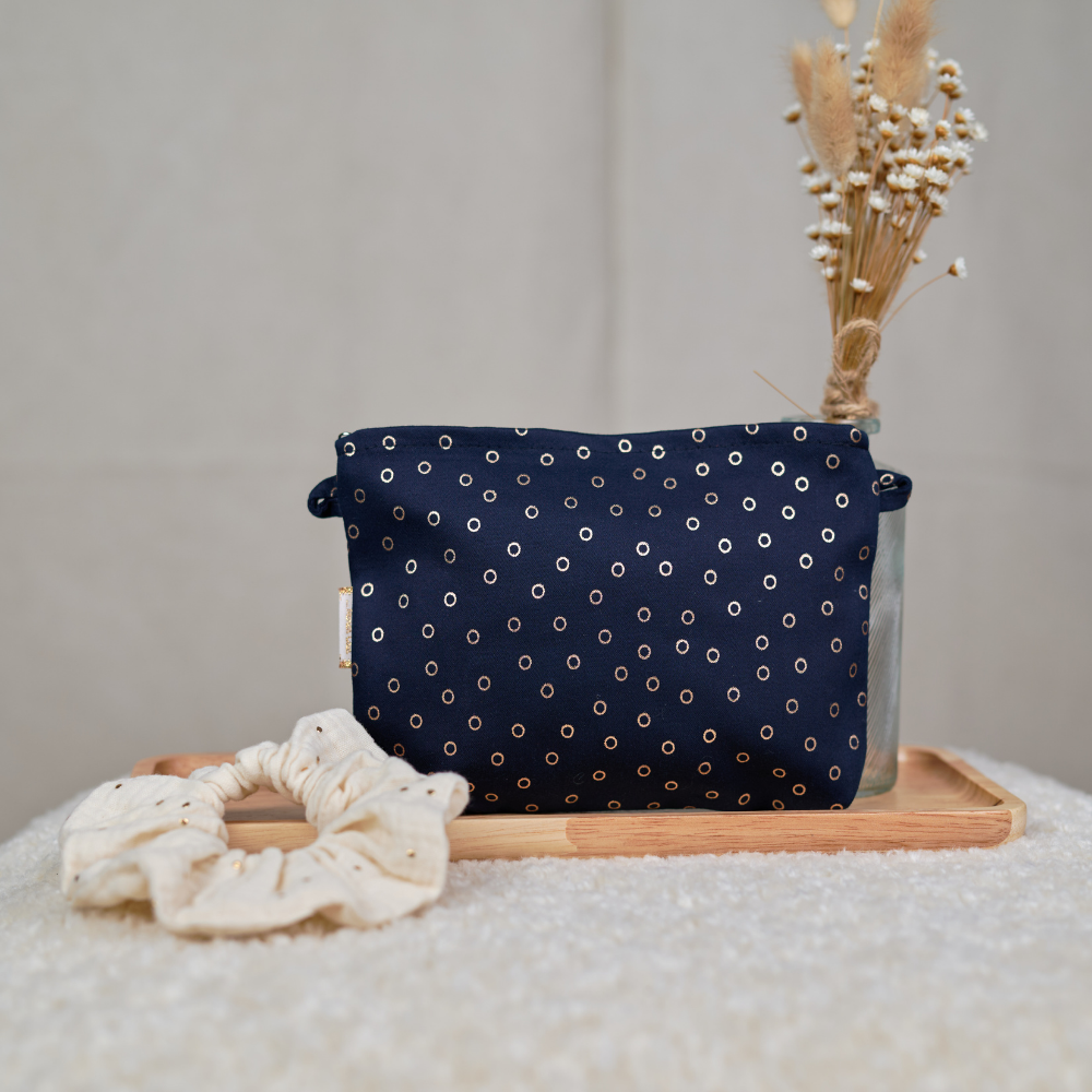 Mini Pochette Tissu Bulle Bronze Marine