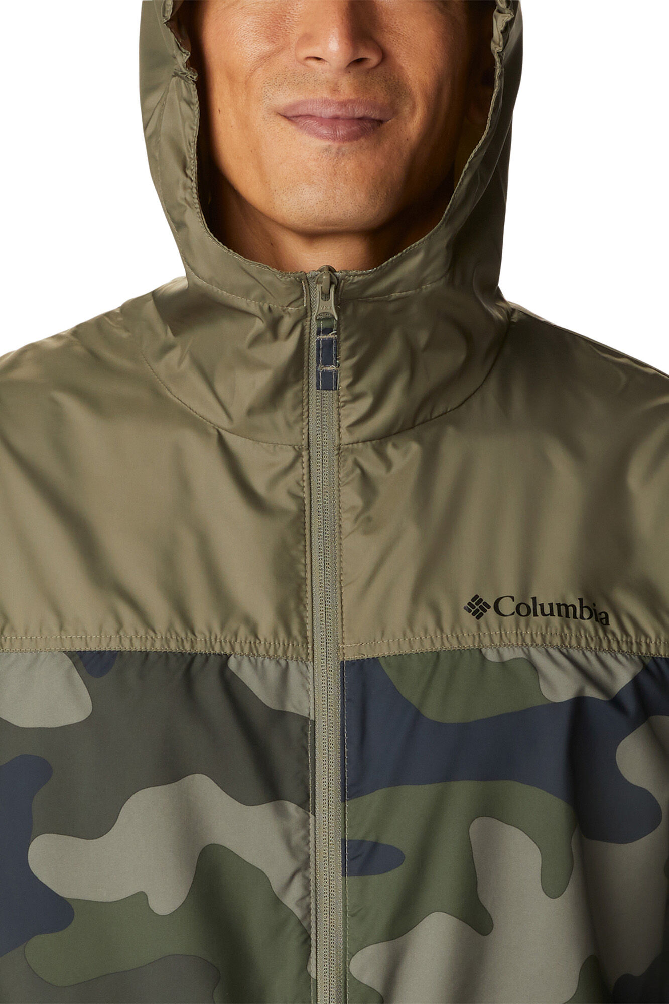 Jaqueta corta-vento masculina Columbia Flash Challenger™ - Cáqui escuro