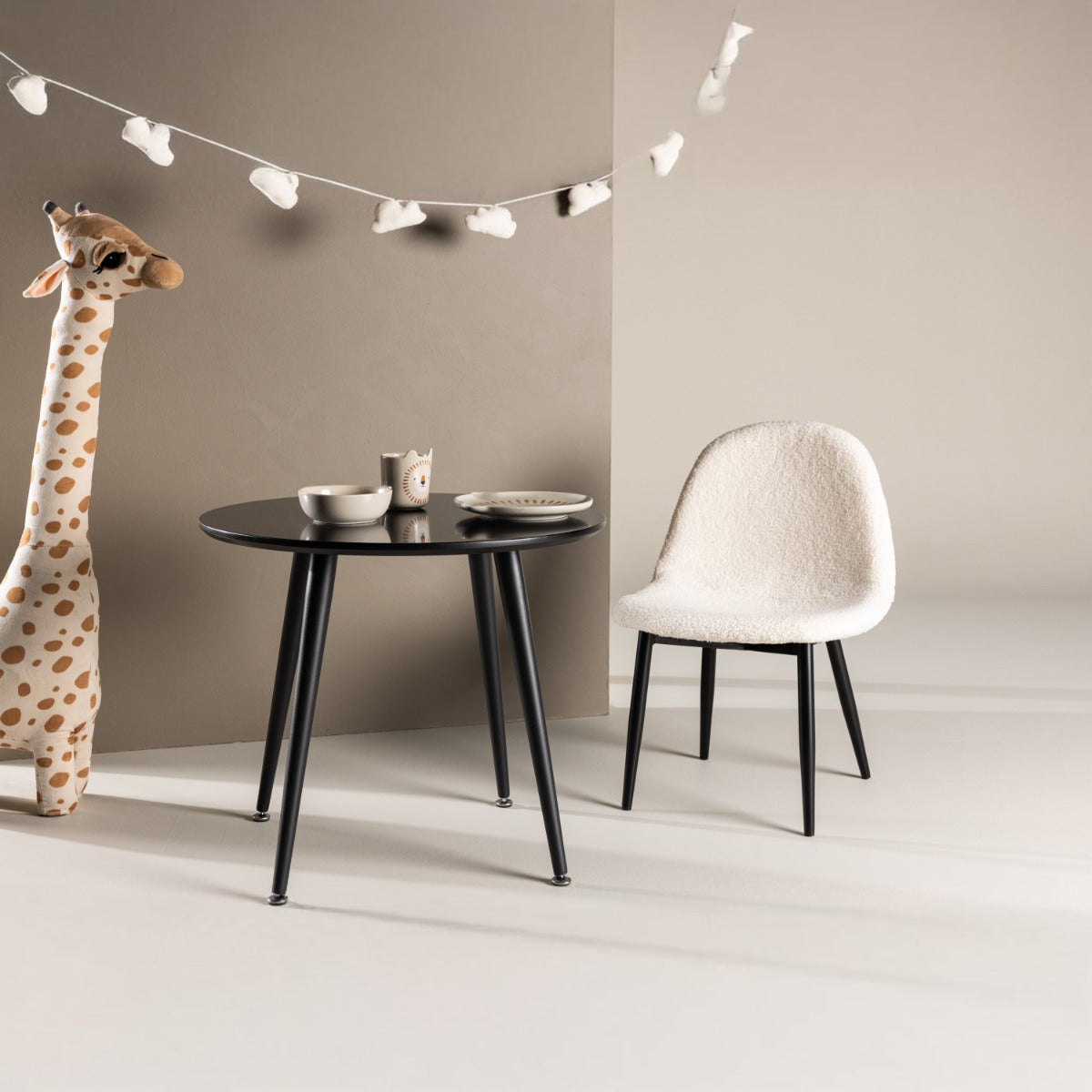 FjÃ´rd - Kindertafel Zwart Ã60cm - MDF - Plaza