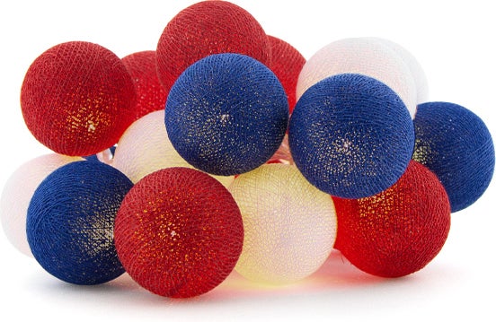 Cotton Ball Lights lichtsnoer Holland starter kit rood/wit/blauw 7,4 m met 20 lampen