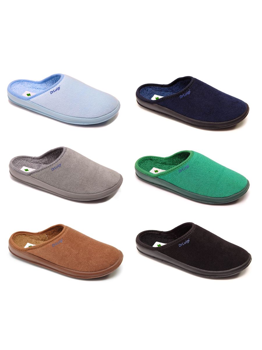Dr.Luigi - Medizinische Hausschuhe - Memory - Gedächtnisschaum Schuhe DUNKELBLAU Gr. 43