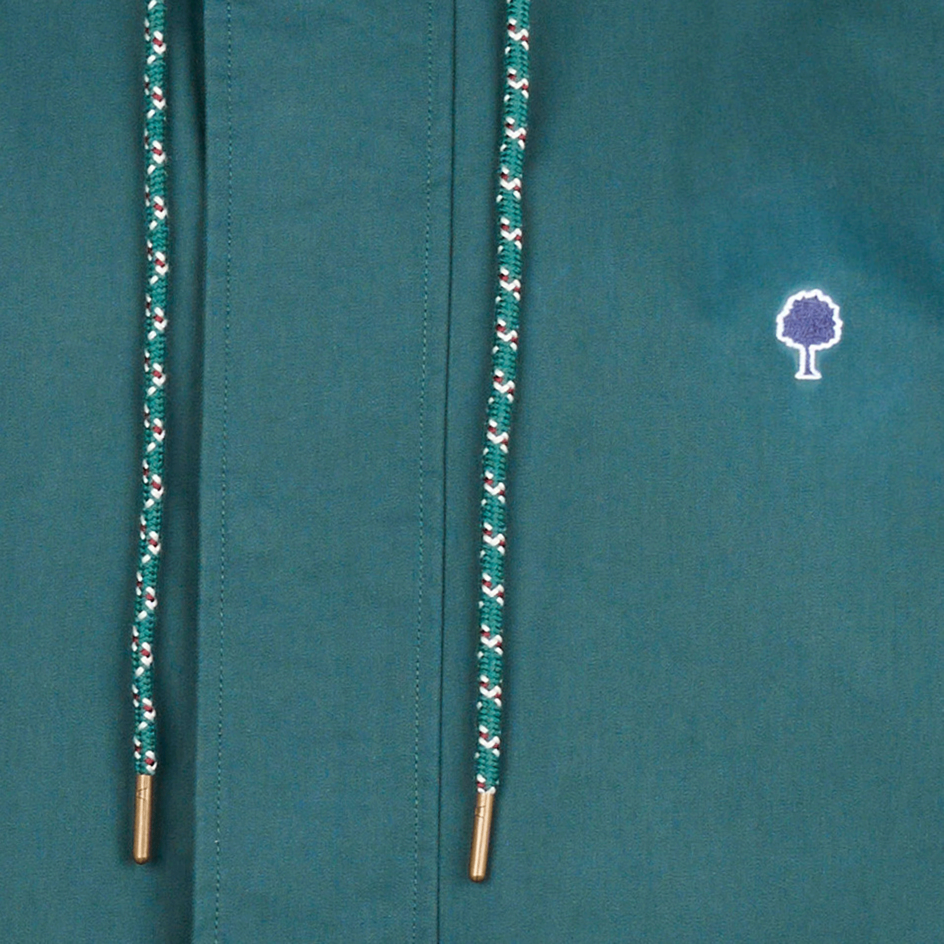 GRESIGNE - Imperméable droit col montant en coton mélangé | Vert