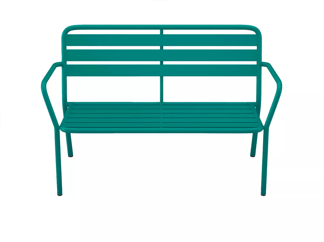 Banc de jardin en métal - Bleu canard - MIRMANDE de MYLIA