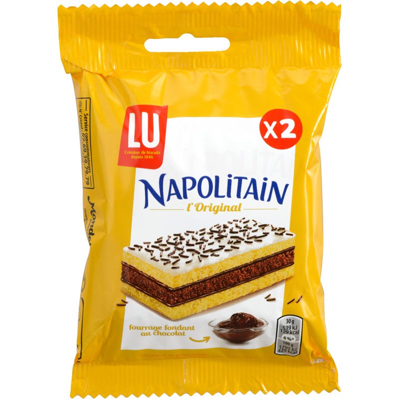 Gâteaux Napolitain Lu x 2 - Étui de 30 g