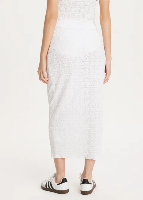 Kanten midi rok wit (WIT)