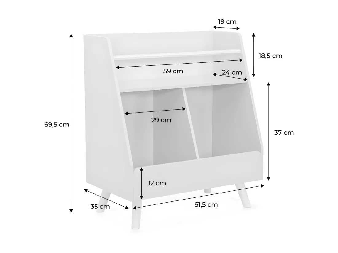 Meuble de rangement enfant. vert. 2 compartiments