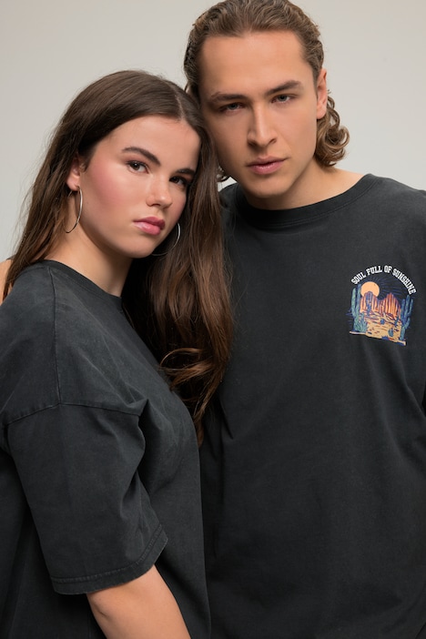 T-Shirt, oversized, Print, Rundhals, Halbarm, Unisex