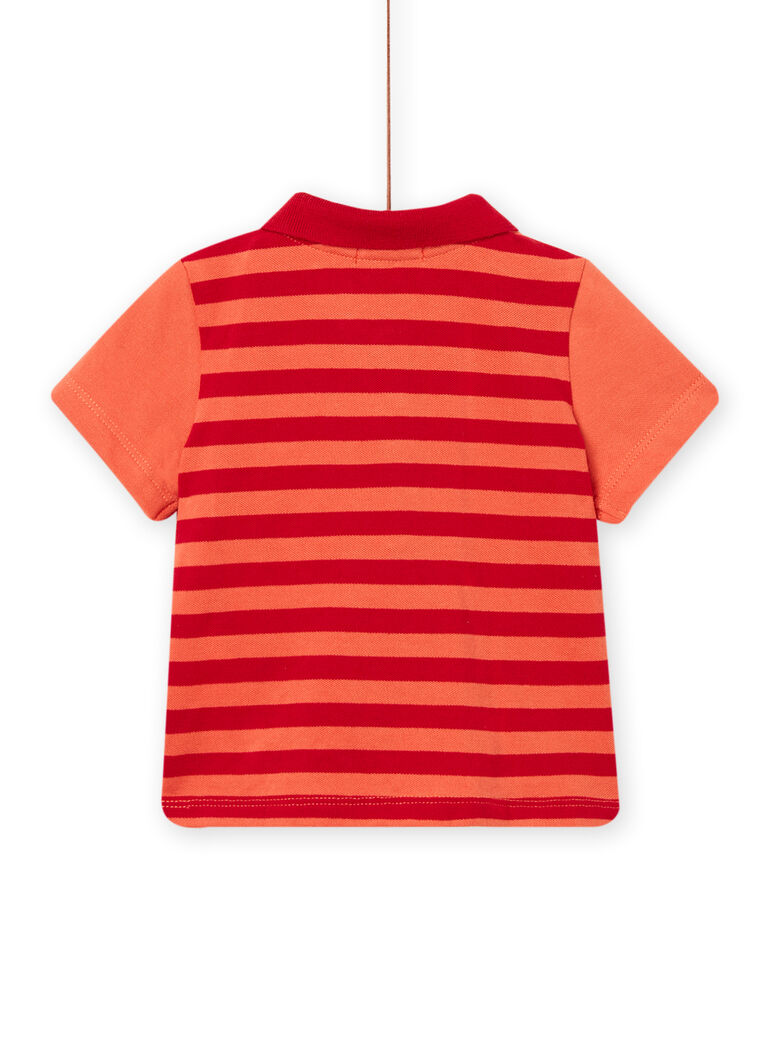 Polo orange et rouge à rayures bébé garçon