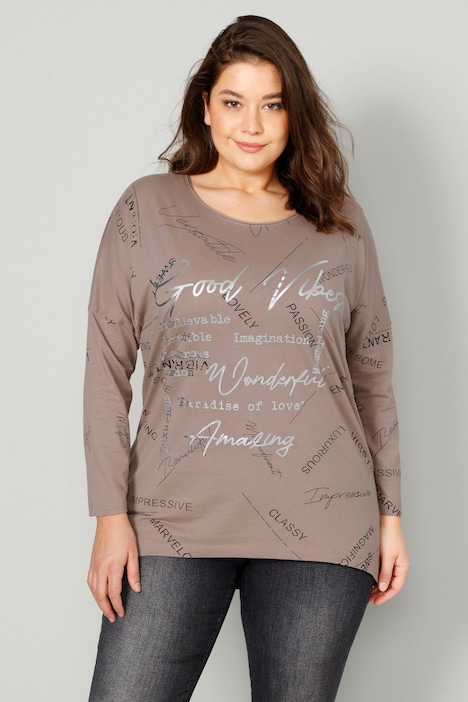 T-Shirt, Writing-Print, Rundhals, Langarm