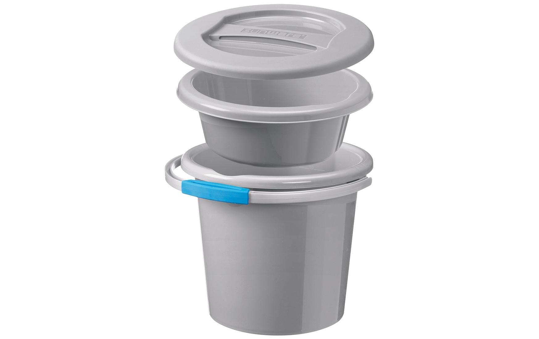 Putzeimer Water-Line 3-teilig 12 l, GrauPlastikeimer-Set