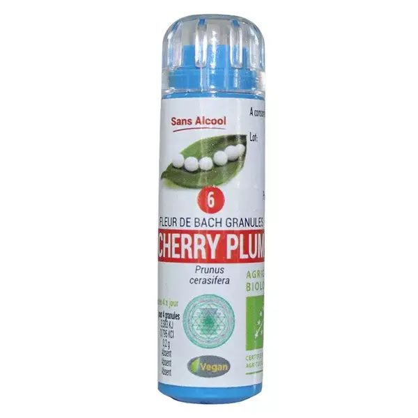 Kosmeo Bach Flower Remedy 0% Álcool Nº 6 Cereja Ameixa Orgânico 120 grânulos