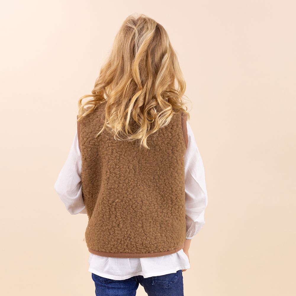 Moonrise kids wollen vestje met rits bruin