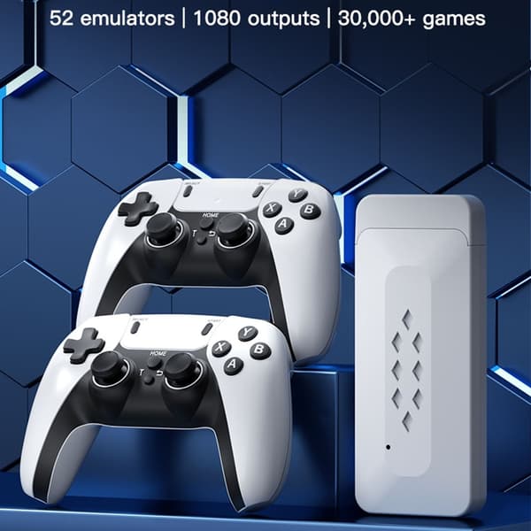 Game Stick 4K Dual 2.4G trådløs spillkontroller med 128G 30000+ spill for TV