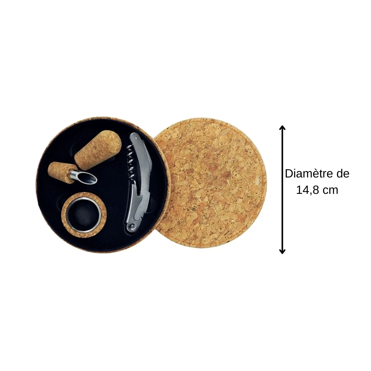 Coffret cadeau d'accessoires pour bouteille de vin 3 pièces avec boite