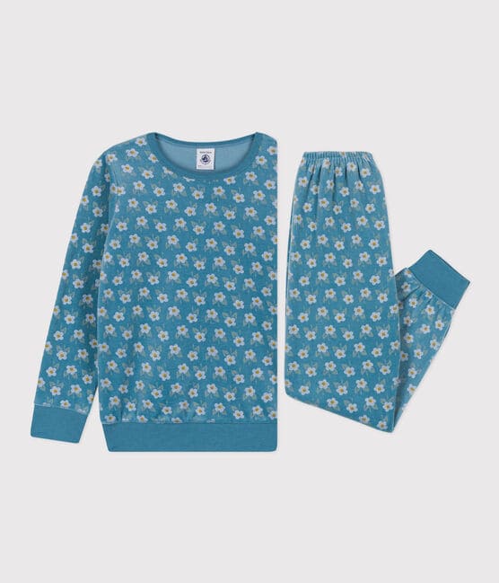 Pyjama fleur petite fille en velours