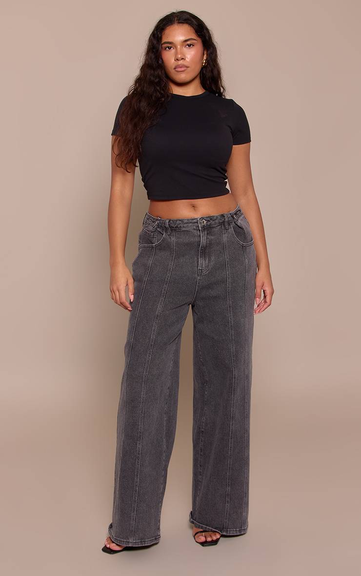 Noir T-shirt Shape À Manches Courtes Sculptant Avec Soutien-gorge Intégré