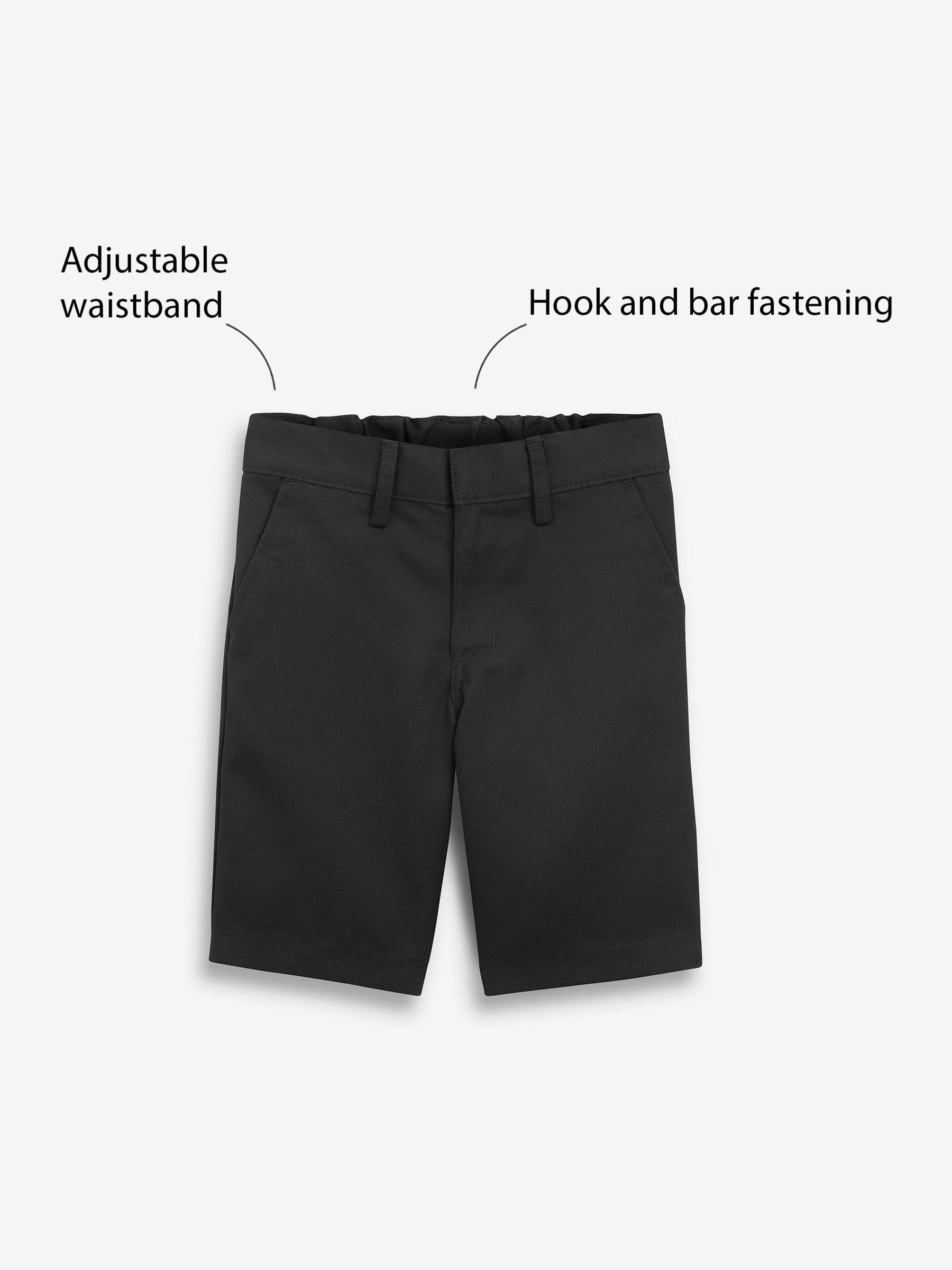 Zwart - Schoolshorts zonder plooien (3-14jr)
