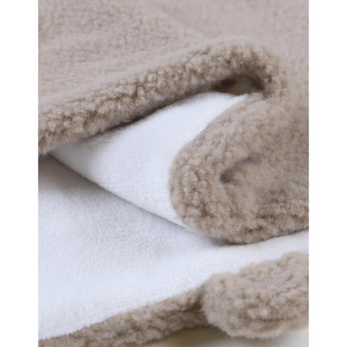 Couverture en fausse fourrure ouatiné 75x100 - Beige - NOUKIE 'S