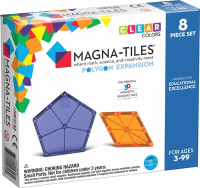 MAGNA-TILES Clear Colors Polygon Utvidelsessett 8 Deler