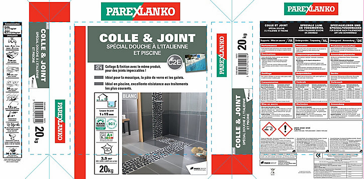 Colle et joint spéciale douche italienne Parexlanko 20 kg