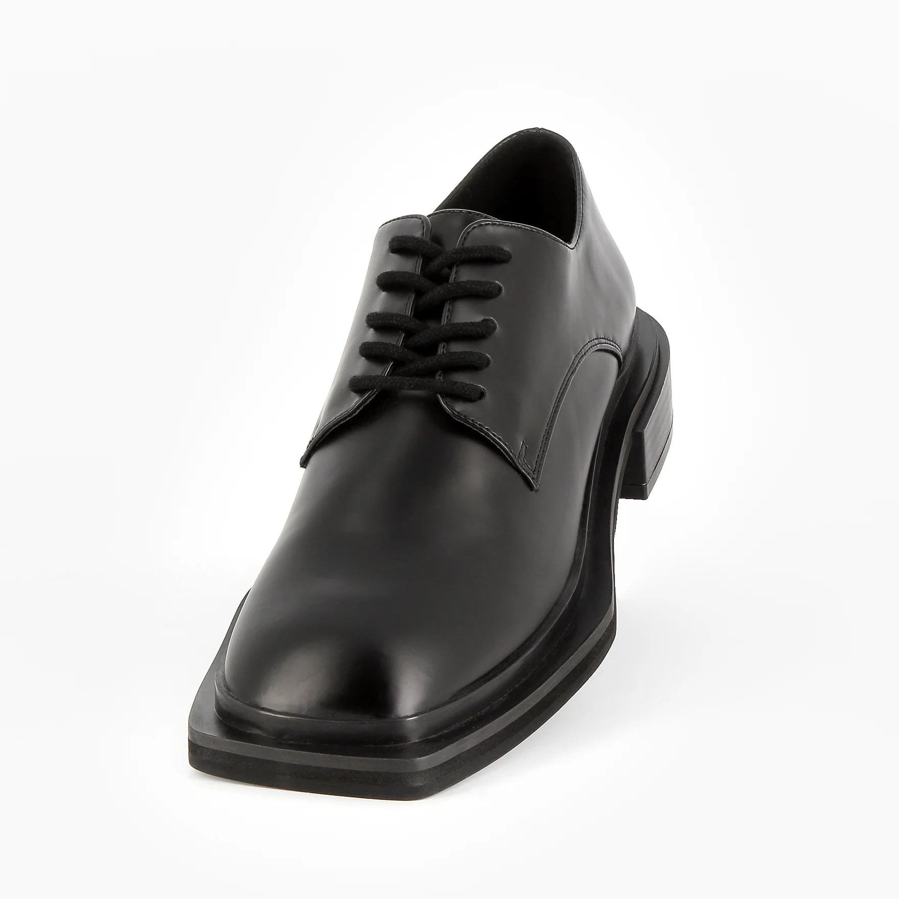 Mocassins, Derbies, Ballerines-Derbies Leona noires à semelle carrée