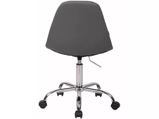 Chaise de bureau - Similicuir & Métal chromé - Gris - Reims