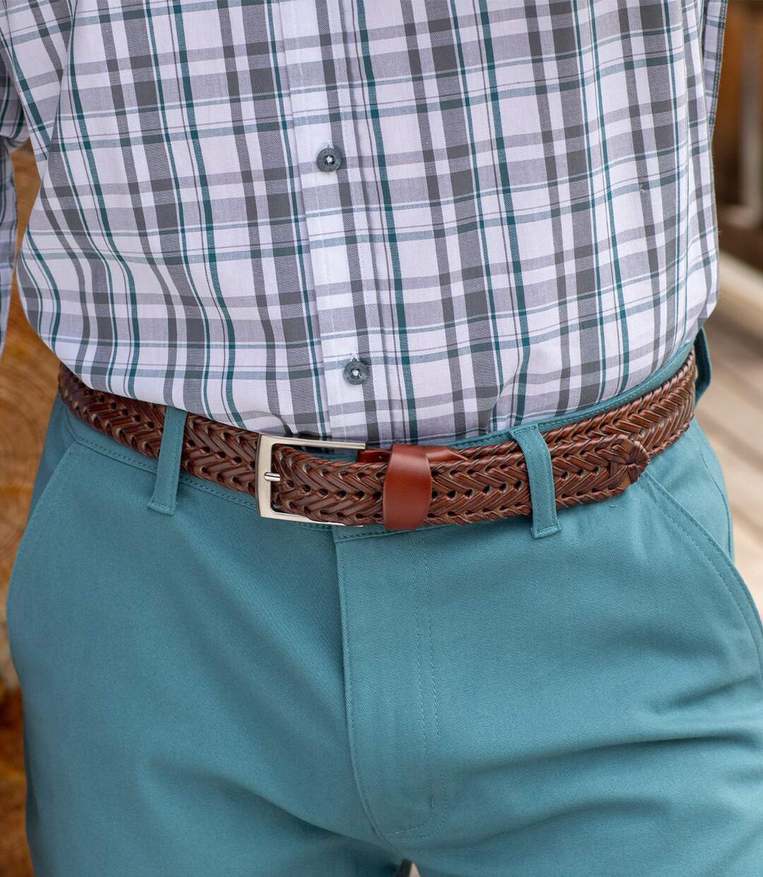 Ceinture Croûte de Cuir Tressée