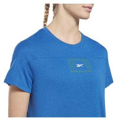 Maillot Manches Courtes Reebok Workout Ready Supremium Femme Bleu