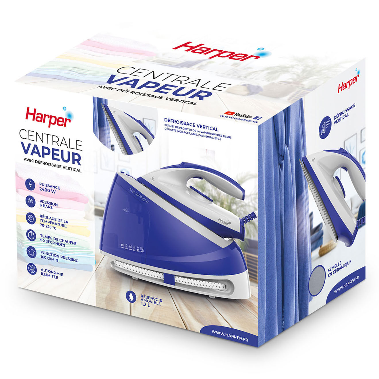 Harper Centrale vapeur blanc/violet