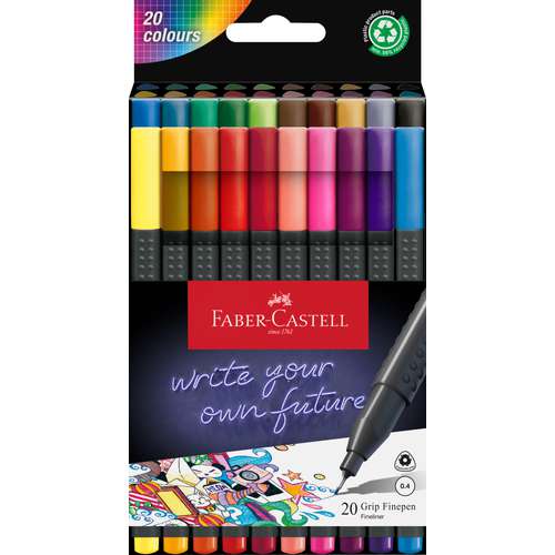 FABER-CASTELL Grip Fineliner, 0.4, 20er-Set