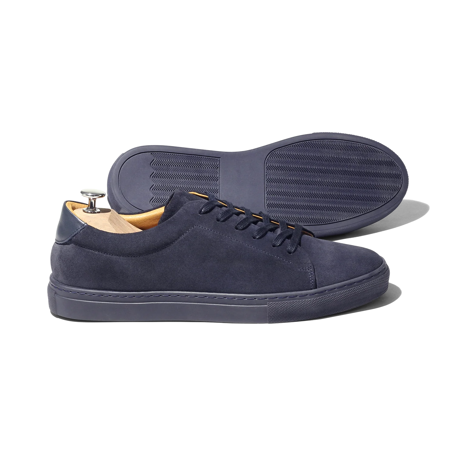 Kooper-Sneakers / Basket en velours marine